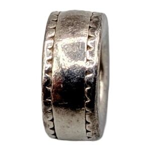 Pandora 925 Sterling Silver Scalloped Edge Spacer Charm Bead Silver Jewelry